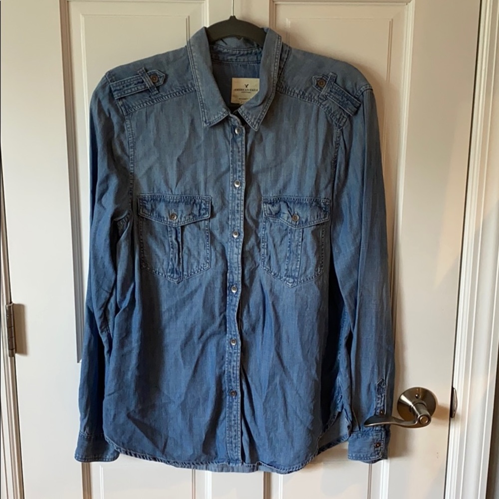 American Eagle Denim Button Up